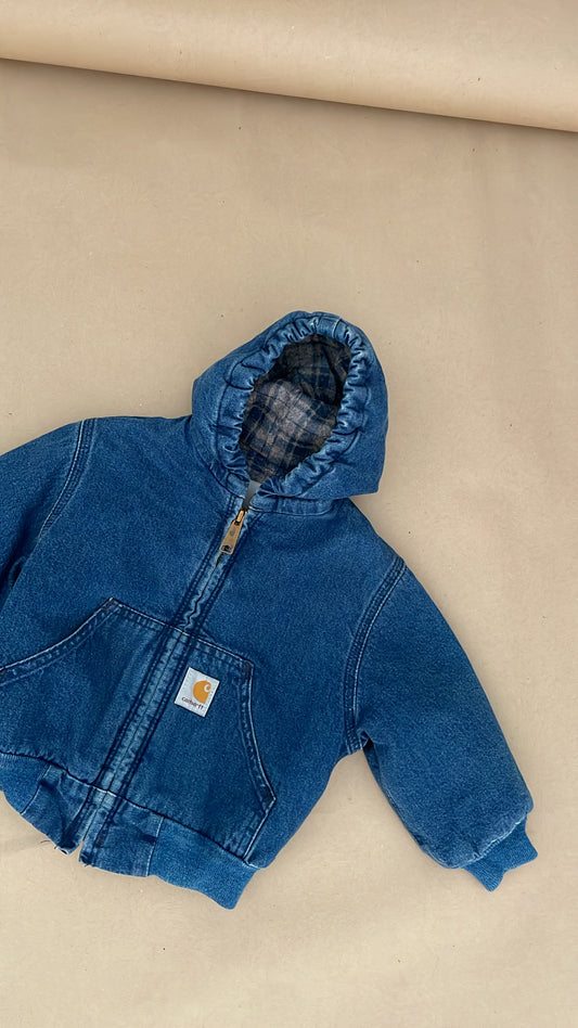 Hooded denim jacket, 92